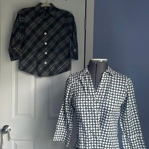 Foxcroft tops two zero petite wrinkle free fitted button up dress shirts…